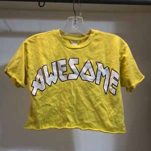 Kids 9/10 Yellow Cropped Tee
